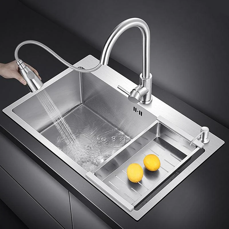 Classic Kitchen Sink Stainless Steel Friction Resistant Kitchen Sink with Drain Assembly -Bathlova