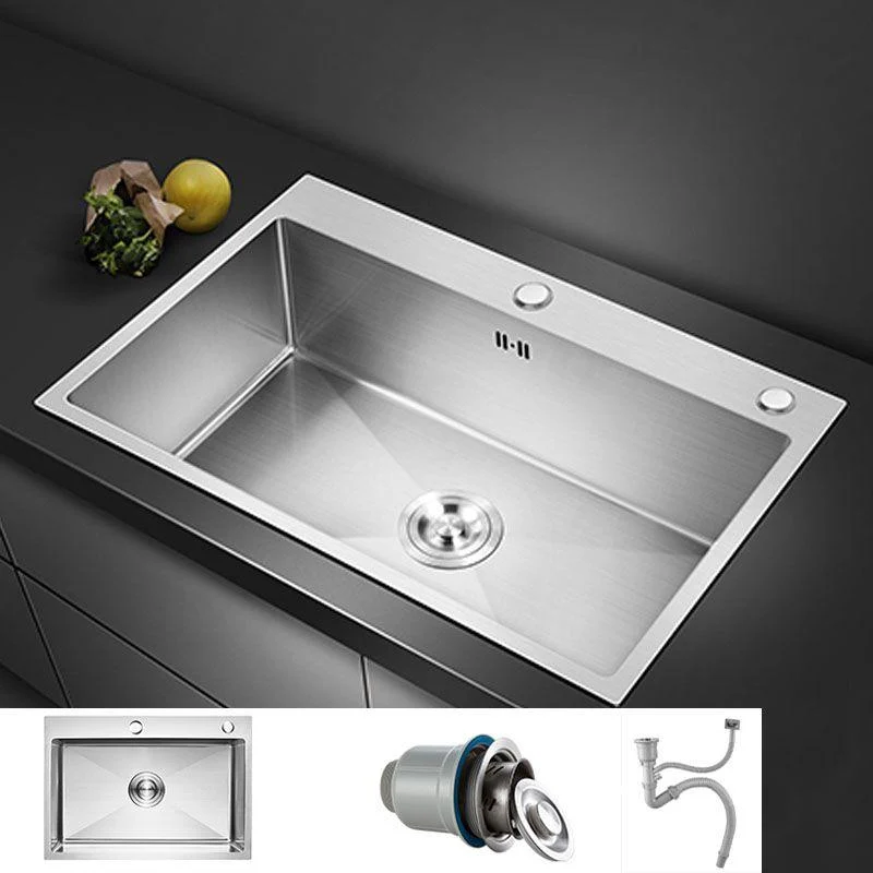 Classic Kitchen Sink Stainless Steel Friction Resistant Kitchen Sink with Drain Assembly -Bathlova