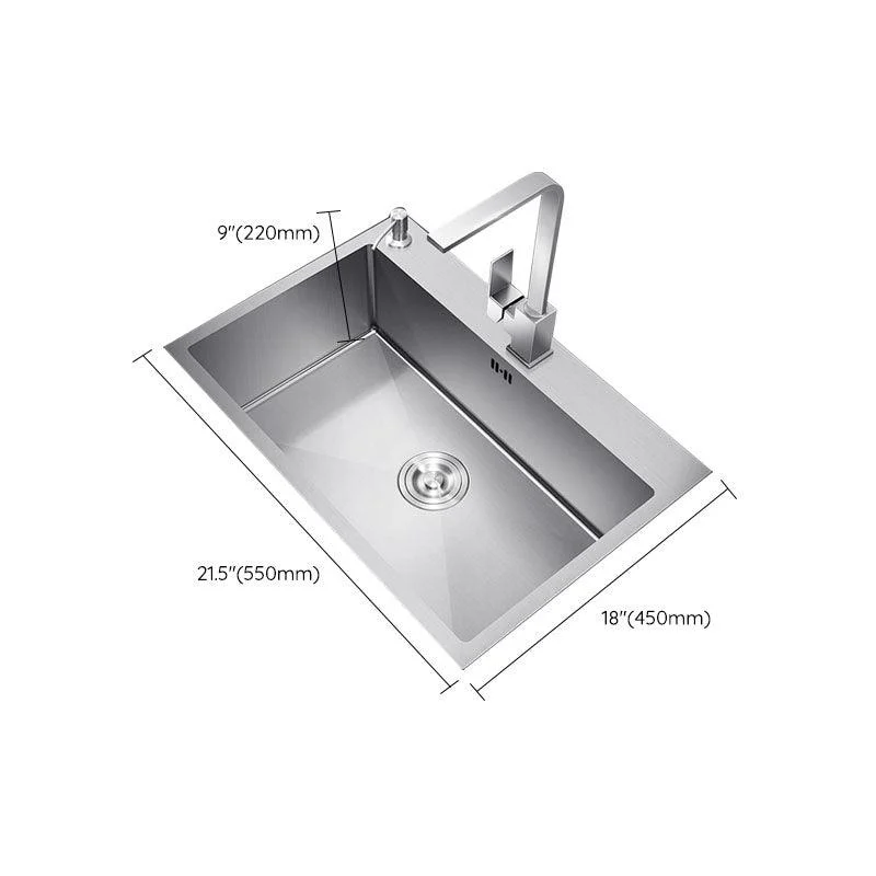 Classic Kitchen Sink Stainless Steel Friction Resistant Kitchen Sink with Drain Assembly -Bathlova