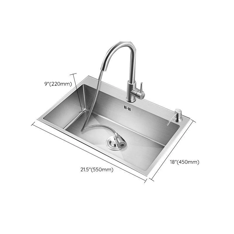 Classic Kitchen Sink Stainless Steel Friction Resistant Kitchen Sink with Drain Assembly -Bathlova