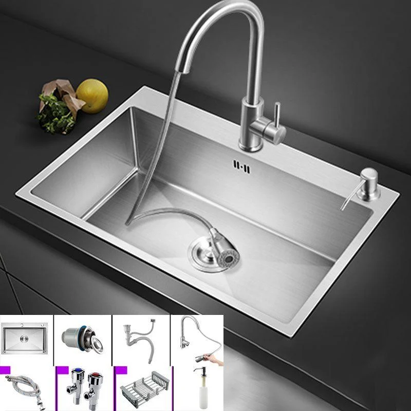 Classic Kitchen Sink Stainless Steel Friction Resistant Kitchen Sink with Drain Assembly -Bathlova