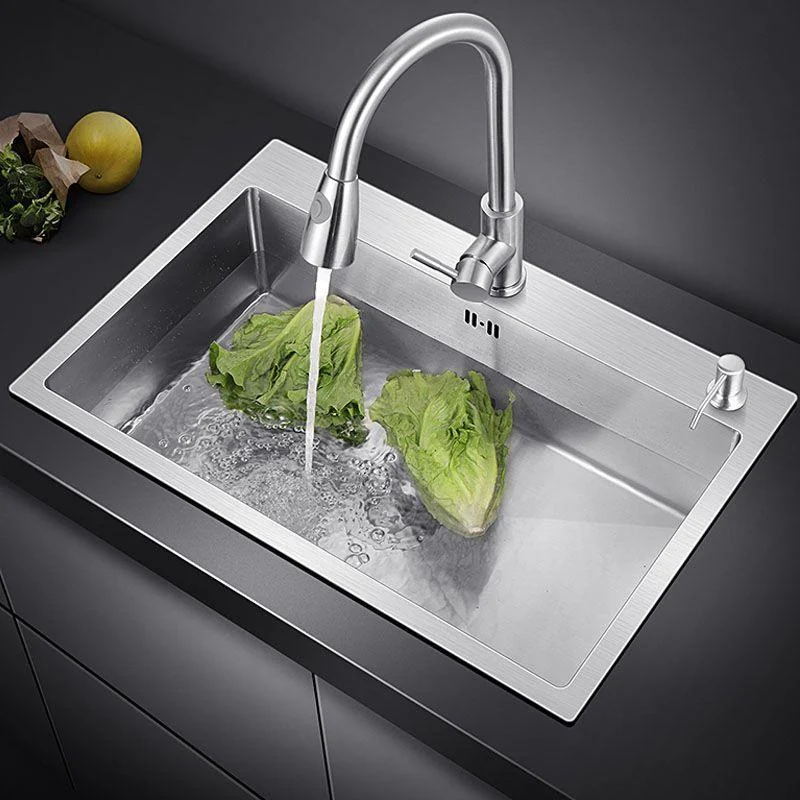 Classic Kitchen Sink Stainless Steel Friction Resistant Kitchen Sink with Drain Assembly -Bathlova