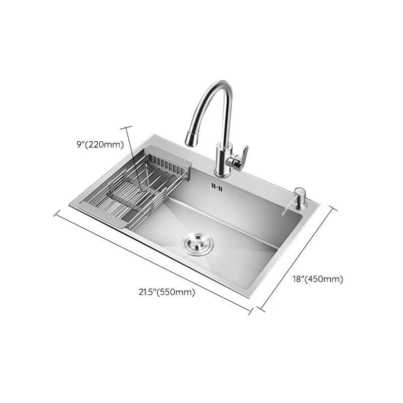 Classic Kitchen Sink Stainless Steel Friction Resistant Kitchen Sink with Drain Assembly -Bathlova