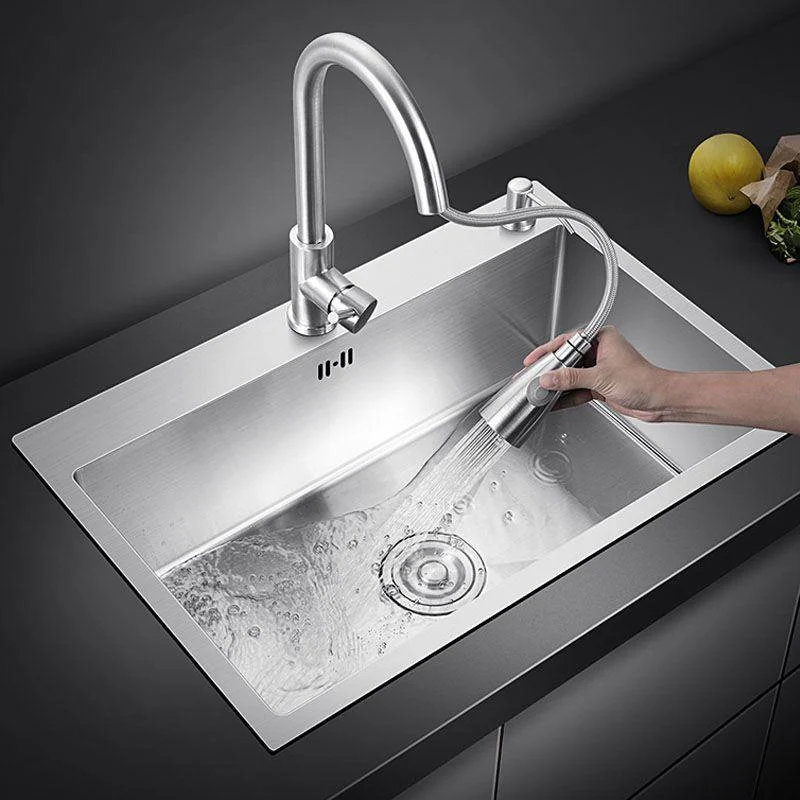 Classic Kitchen Sink Stainless Steel Friction Resistant Kitchen Sink with Drain Assembly -Bathlova