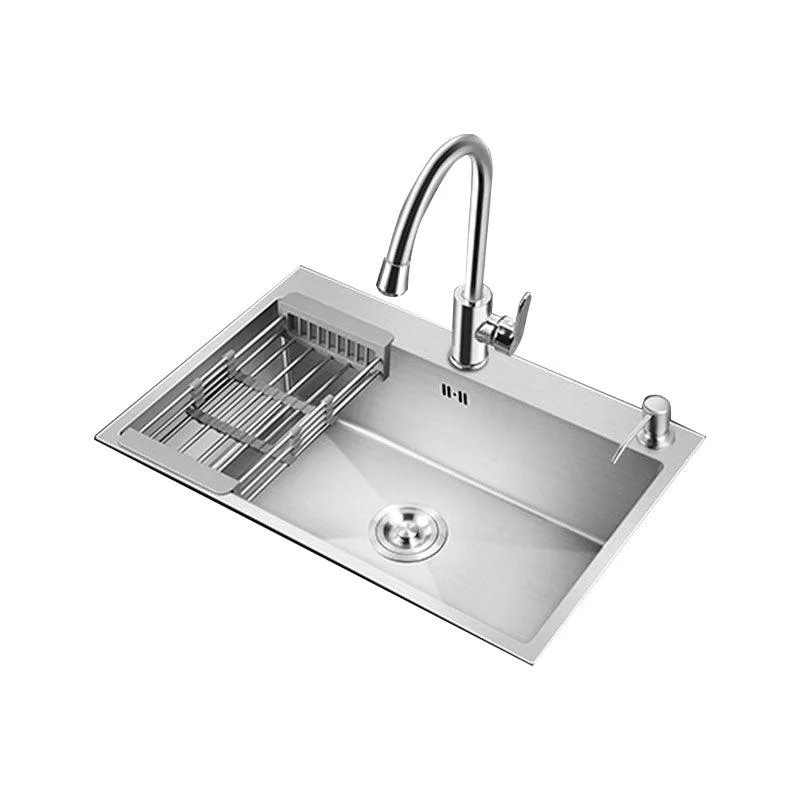 Classic Kitchen Sink Stainless Steel Friction Resistant Kitchen Sink with Drain Assembly -Bathlova