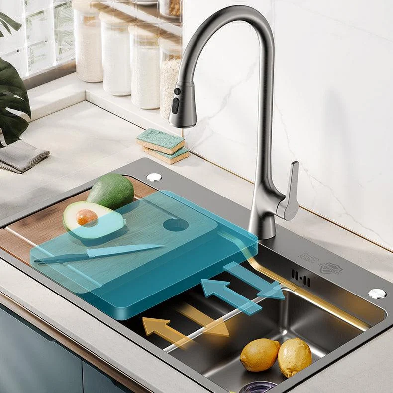 Classic Kitchen Sink Stainless Steel Friction Resistant Kitchen Sink with Tap -Bathlova