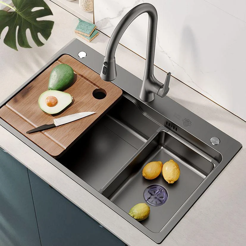 Classic Kitchen Sink Stainless Steel Friction Resistant Kitchen Sink with Tap -Bathlova