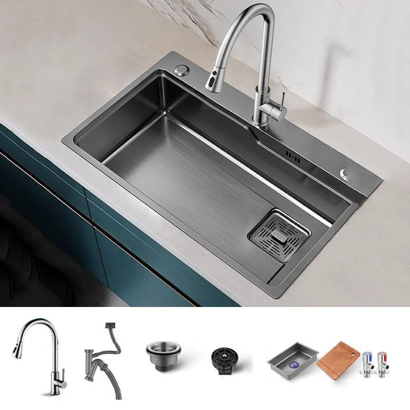 Classic Kitchen Sink Stainless Steel Friction Resistant Kitchen Sink with Tap -Bathlova