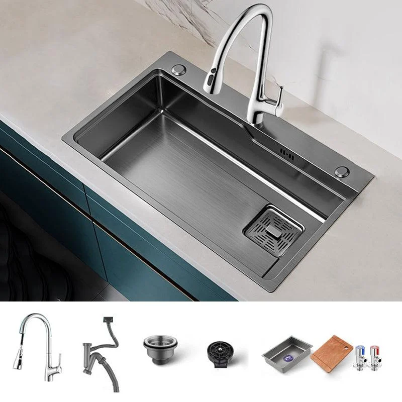 Classic Kitchen Sink Stainless Steel Friction Resistant Kitchen Sink with Tap -Bathlova