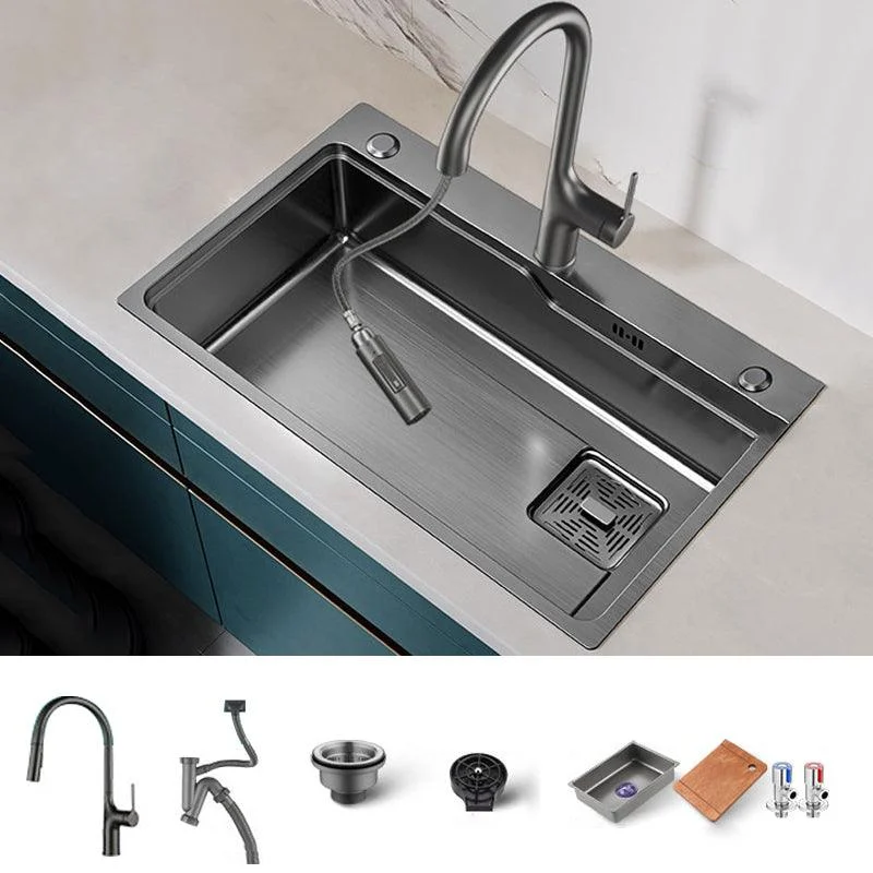 Classic Kitchen Sink Stainless Steel Friction Resistant Kitchen Sink with Tap -Bathlova