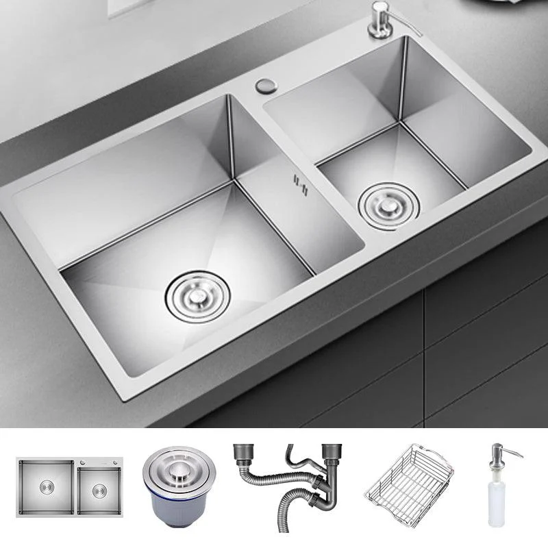 Classic Kitchen Sink Stainless Steel Kitchen Sink with Soap Dispenser -Bathlova