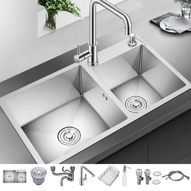 Classic Kitchen Sink Stainless Steel Kitchen Sink with Soap Dispenser -Bathlova