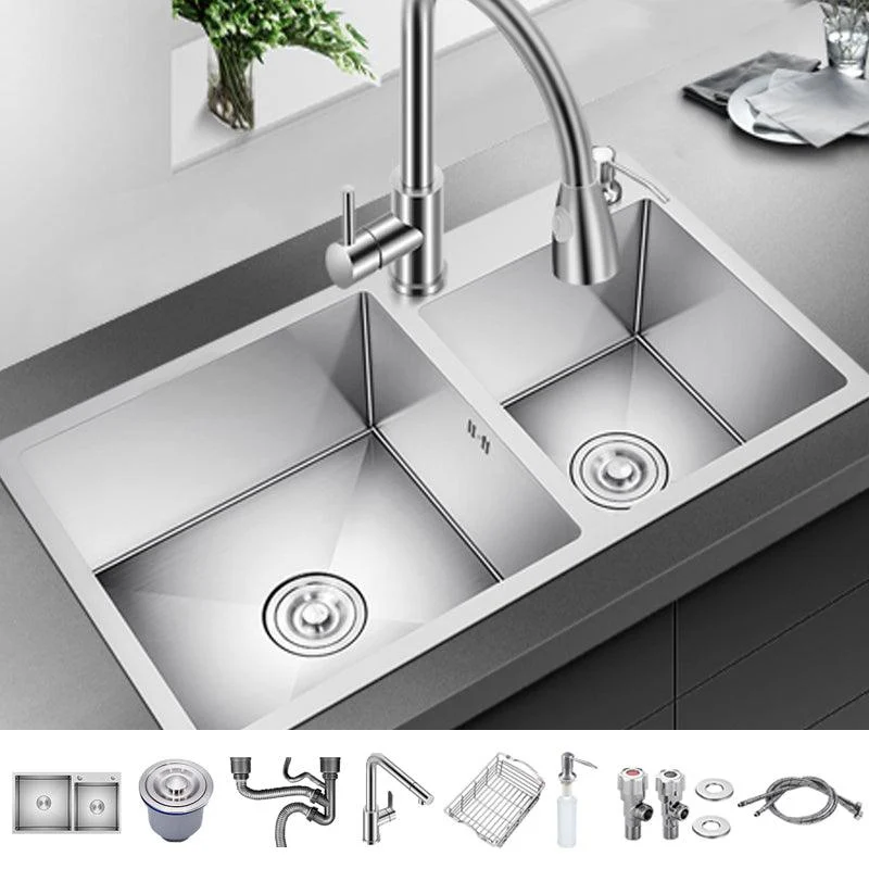 Classic Kitchen Sink Stainless Steel Kitchen Sink with Soap Dispenser -Bathlova