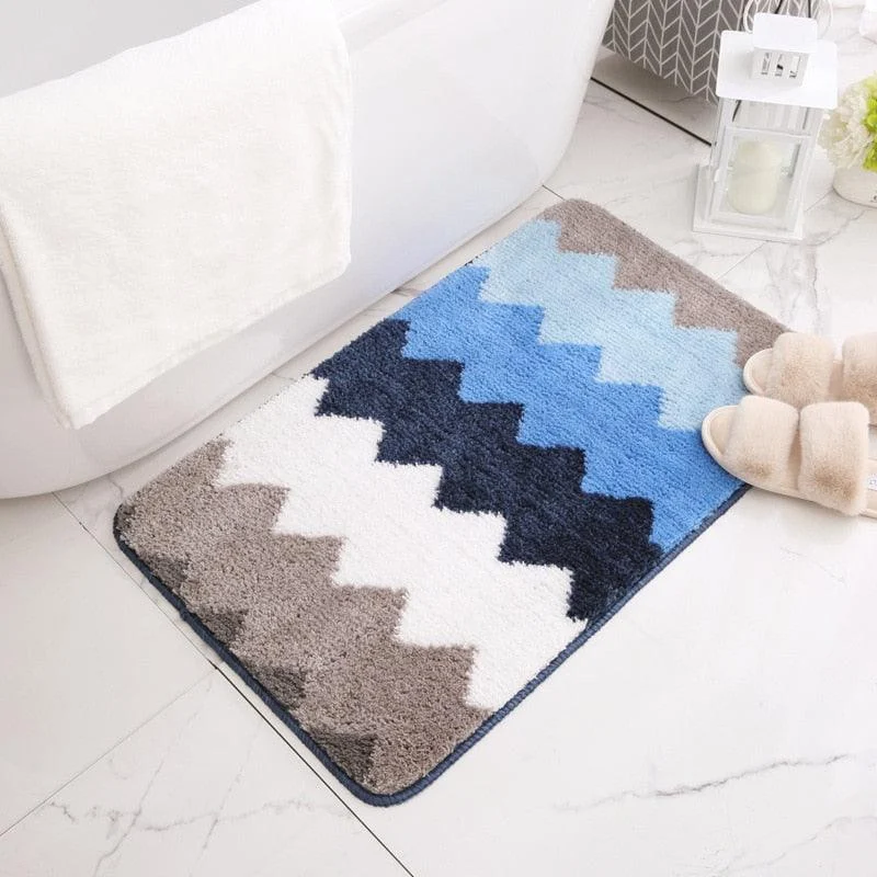 Classic Microfiber Zigzag Bath Mat -Bathlova