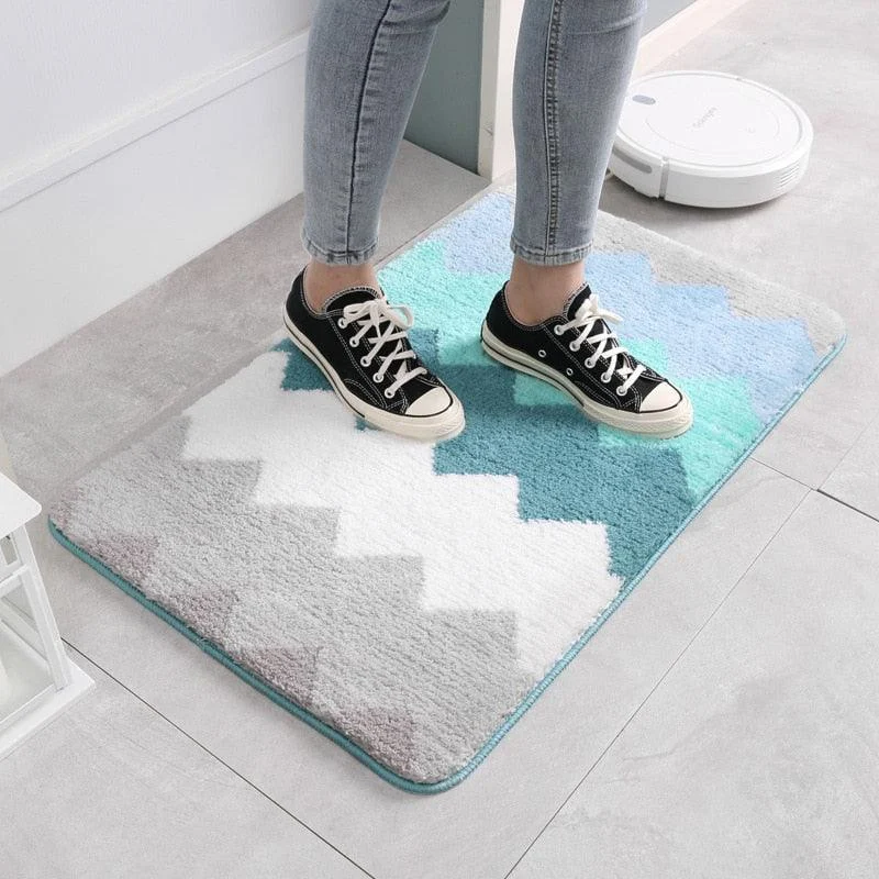 Classic Microfiber Zigzag Bath Mat -Bathlova