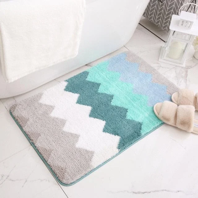 Classic Microfiber Zigzag Bath Mat -Bathlova