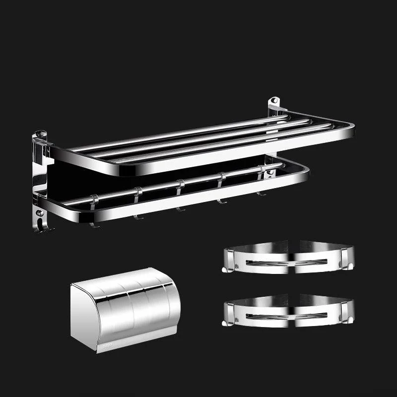 Classic Polished Chrome Bathroom Accessory Set Towel Bar/Paper Holder/Robe Hook Included -Bathlova