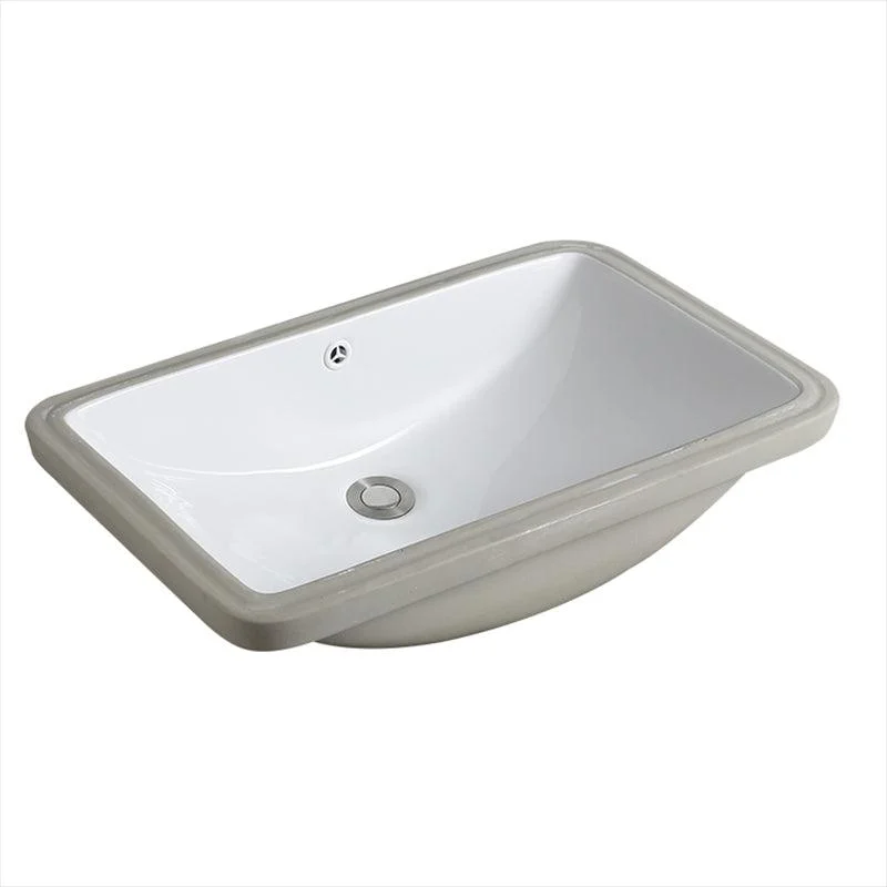 Classic Porcelain Bathroom Sink Trough Bathroom Sink in White -Bathlova