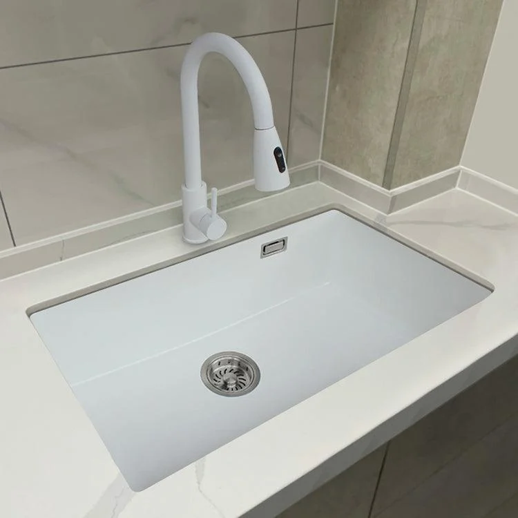 Classic Quartz Single Basin Sink Undermount Kitchen Sink with Tap -Bathlova