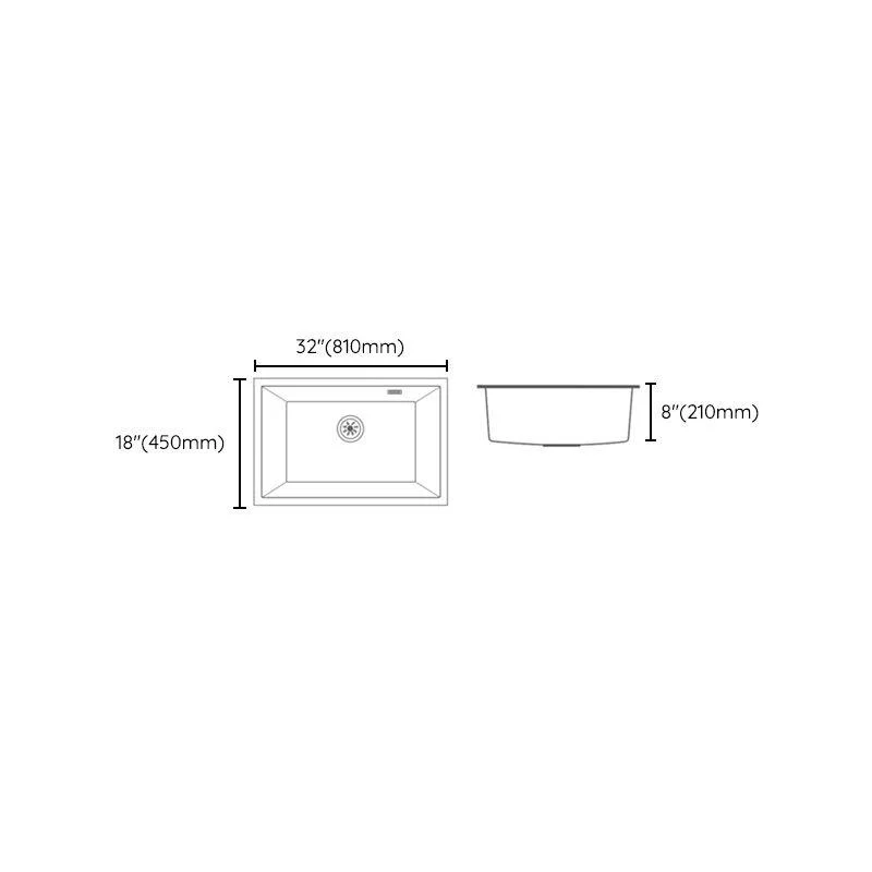 Classic Quartz Single Basin Sink Undermount Kitchen Sink with Tap -Bathlova