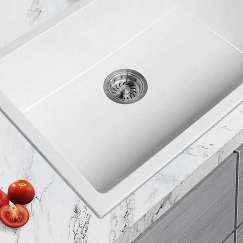 Classic Quartz Single Basin Sink Undermount Kitchen Sink with Tap -Bathlova