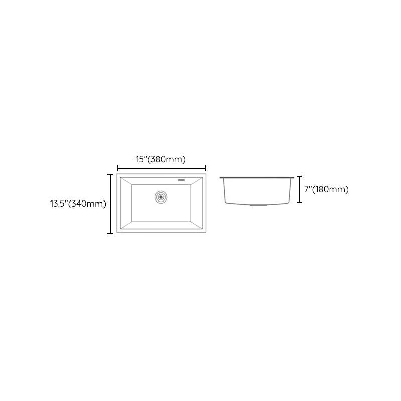 Classic Quartz Single Basin Sink Undermount Kitchen Sink with Tap -Bathlova