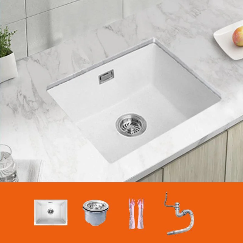 Classic Quartz Single Basin Sink Undermount Kitchen Sink with Tap -Bathlova