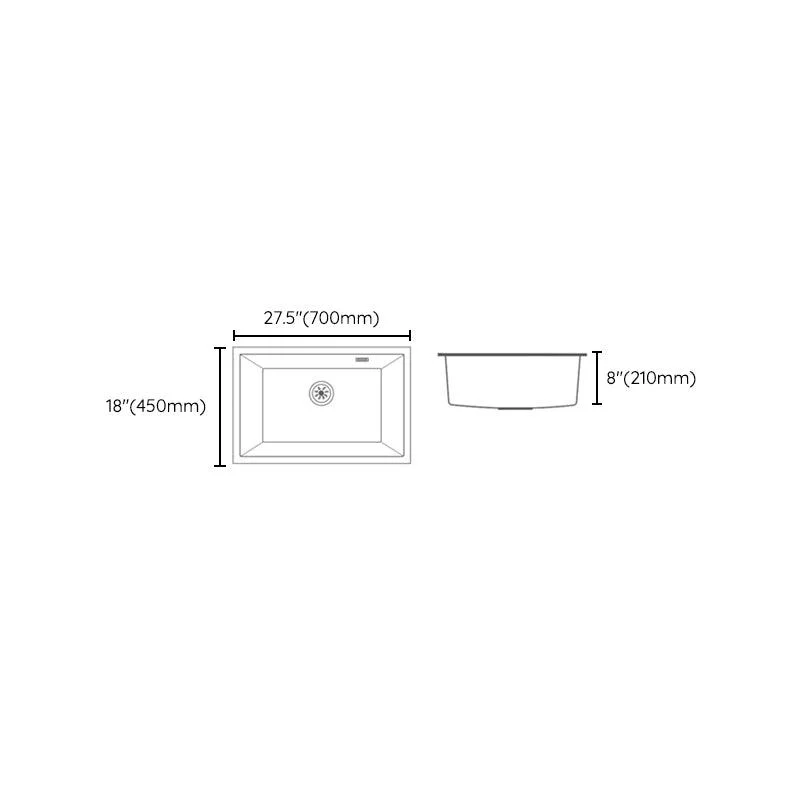 Classic Quartz Single Basin Sink Undermount Kitchen Sink with Tap -Bathlova