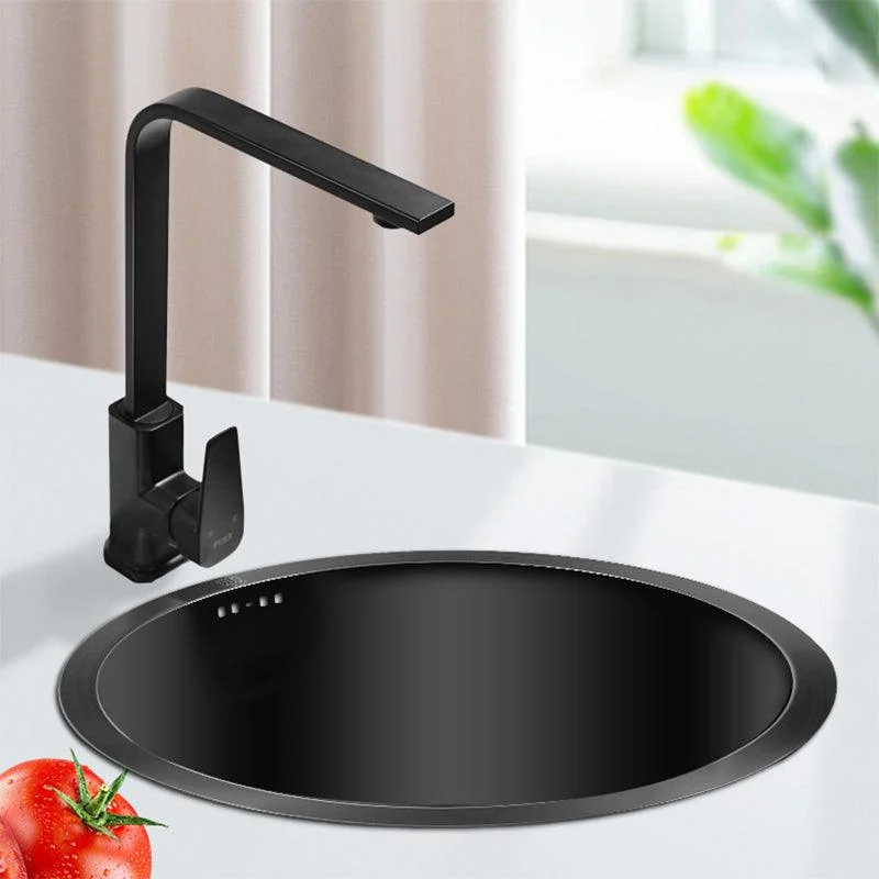 Classic Round Sink Stainless Steel Drop-In Friction Resistant Round Sink for Kitchen -Bathlova