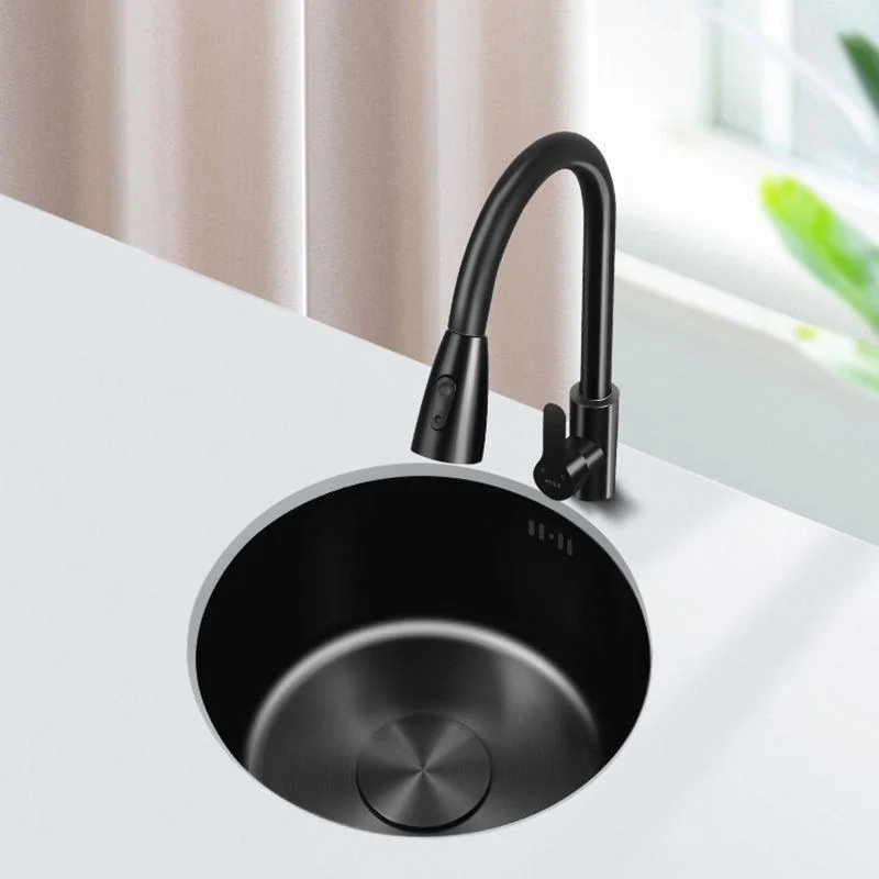 Classic Round Sink Stainless Steel Drop-In Friction Resistant Round Sink for Kitchen -Bathlova