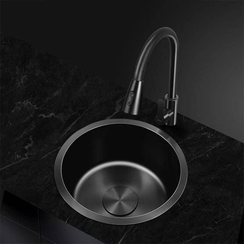 Classic Round Sink Stainless Steel Drop-In Friction Resistant Round Sink for Kitchen -Bathlova