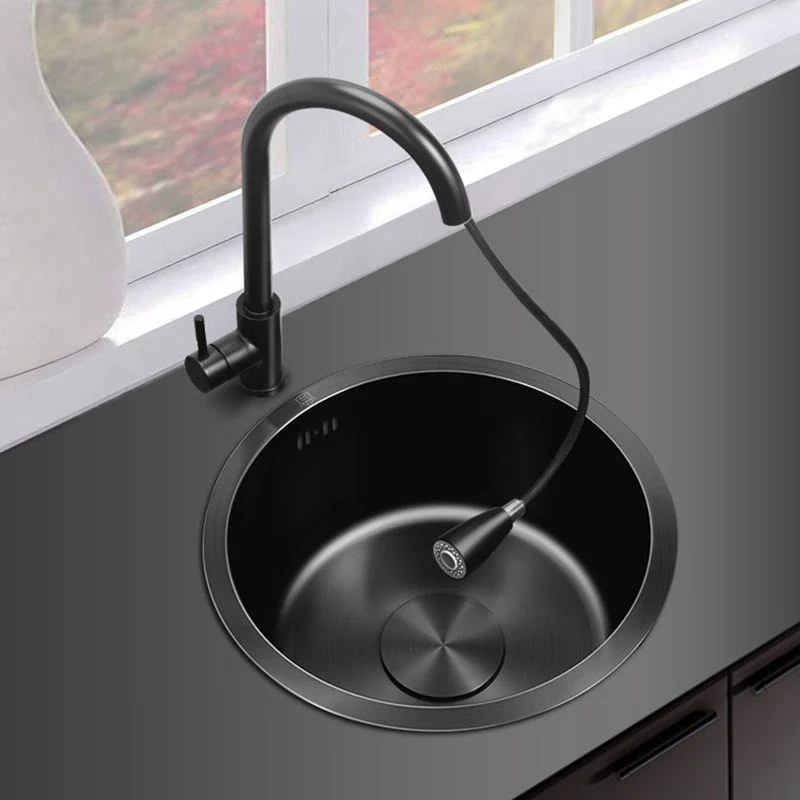 Classic Round Sink Stainless Steel Drop-In Friction Resistant Round Sink for Kitchen -Bathlova