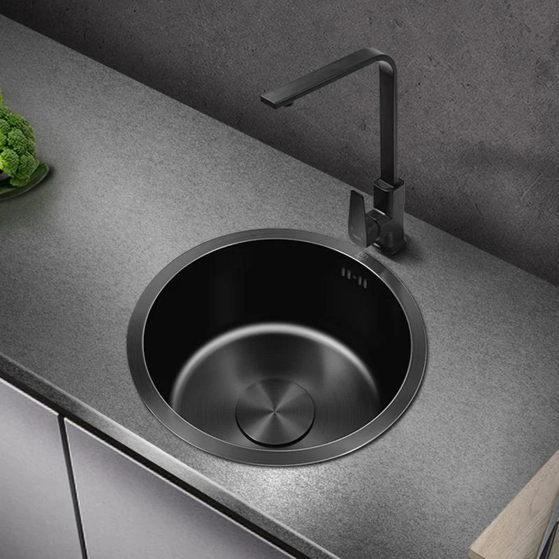 Classic Round Sink Stainless Steel Drop-In Friction Resistant Round Sink for Kitchen -Bathlova