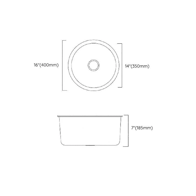 Classic Round Sink Stainless Steel Drop-In Friction Resistant Round Sink for Kitchen -Bathlova