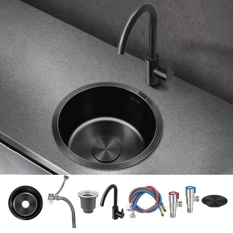 Classic Round Sink Stainless Steel Drop-In Friction Resistant Round Sink for Kitchen -Bathlova