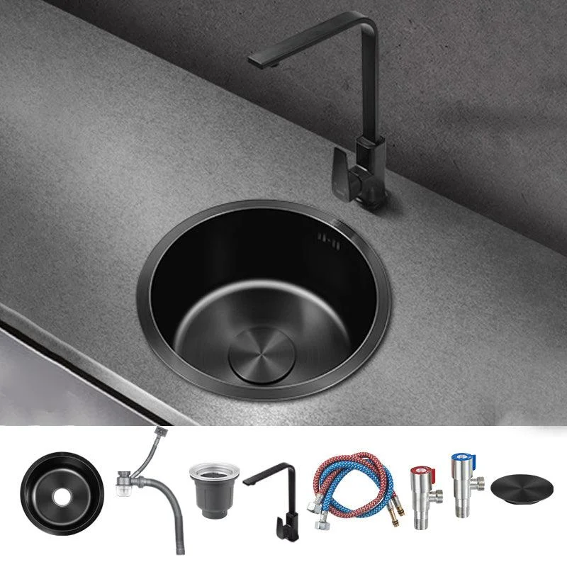 Classic Round Sink Stainless Steel Drop-In Friction Resistant Round Sink for Kitchen -Bathlova