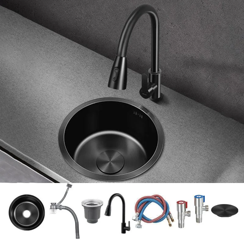 Classic Round Sink Stainless Steel Drop-In Friction Resistant Round Sink for Kitchen -Bathlova