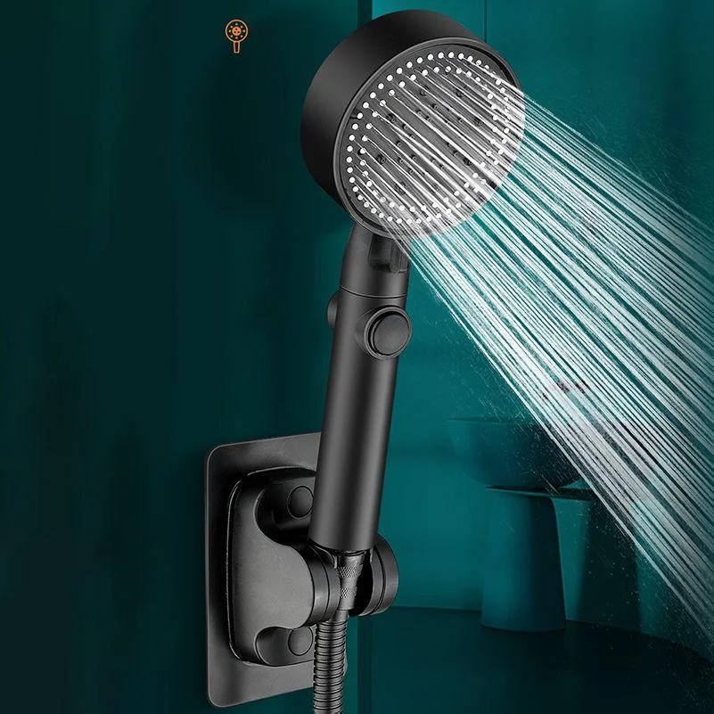 Classic Shower Head Adjustable Spray Pattern Round Shower Head in Black -Bathlova