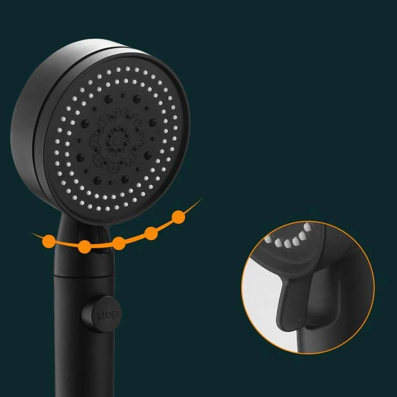 Classic Shower Head Adjustable Spray Pattern Round Shower Head in Black -Bathlova