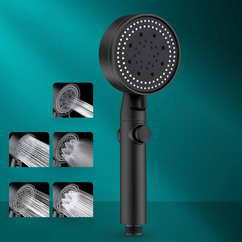 Classic Shower Head Adjustable Spray Pattern Round Shower Head in Black -Bathlova