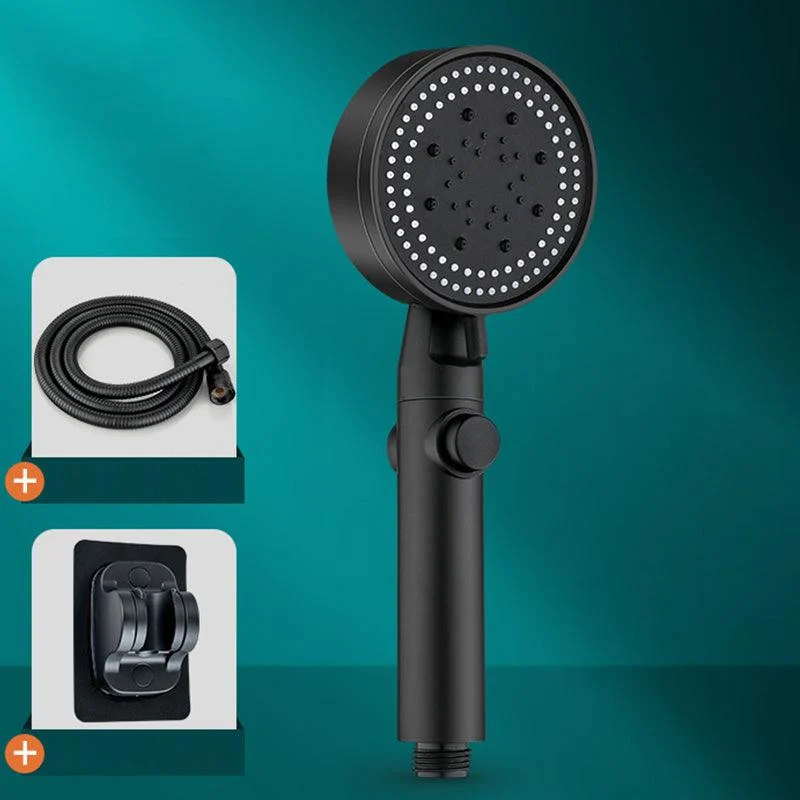 Classic Shower Head Adjustable Spray Pattern Round Shower Head in Black -Bathlova