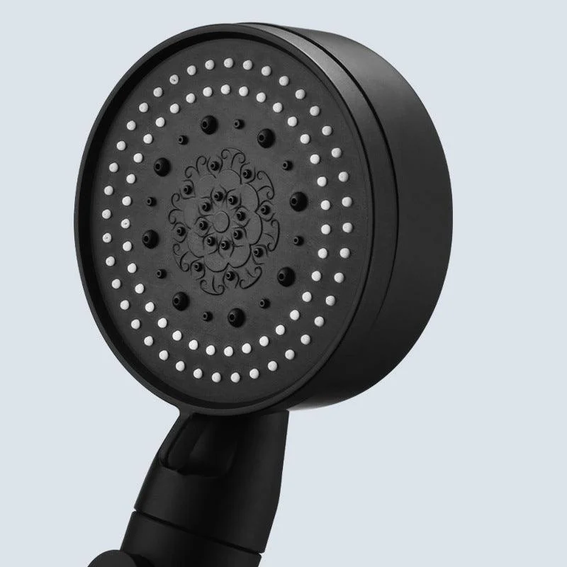 Classic Shower Head Adjustable Spray Pattern Round Shower Head in Black -Bathlova