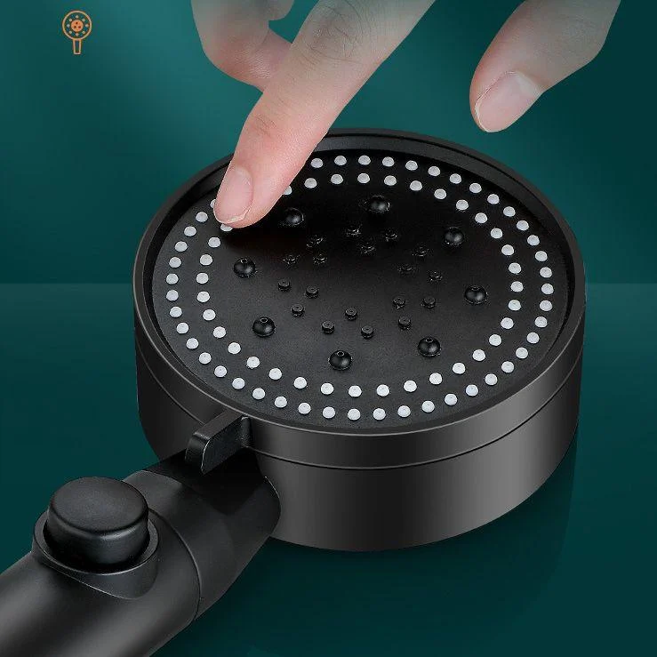 Classic Shower Head Adjustable Spray Pattern Round Shower Head in Black -Bathlova