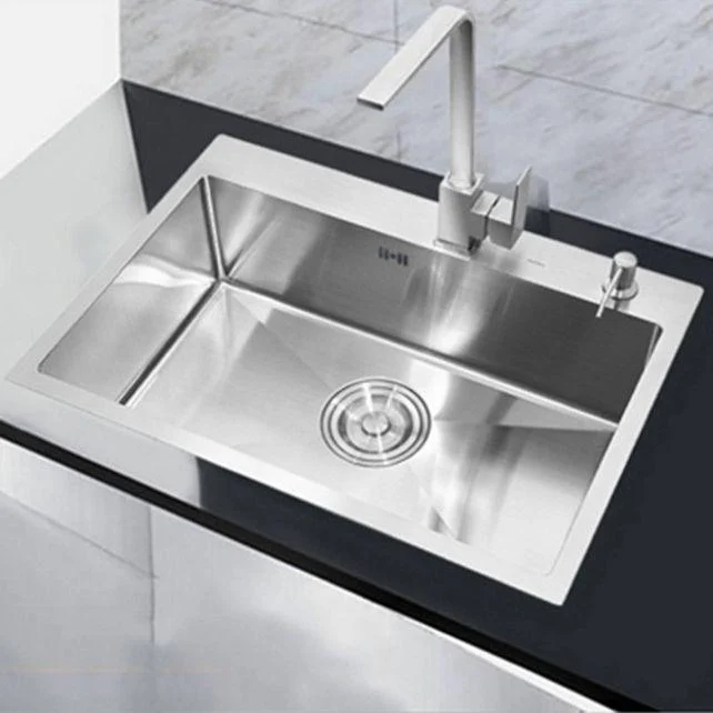 Classic Single Basin Sink Stainless Steel Kitchen Sink with Tap and Soap Dispenser -Bathlova