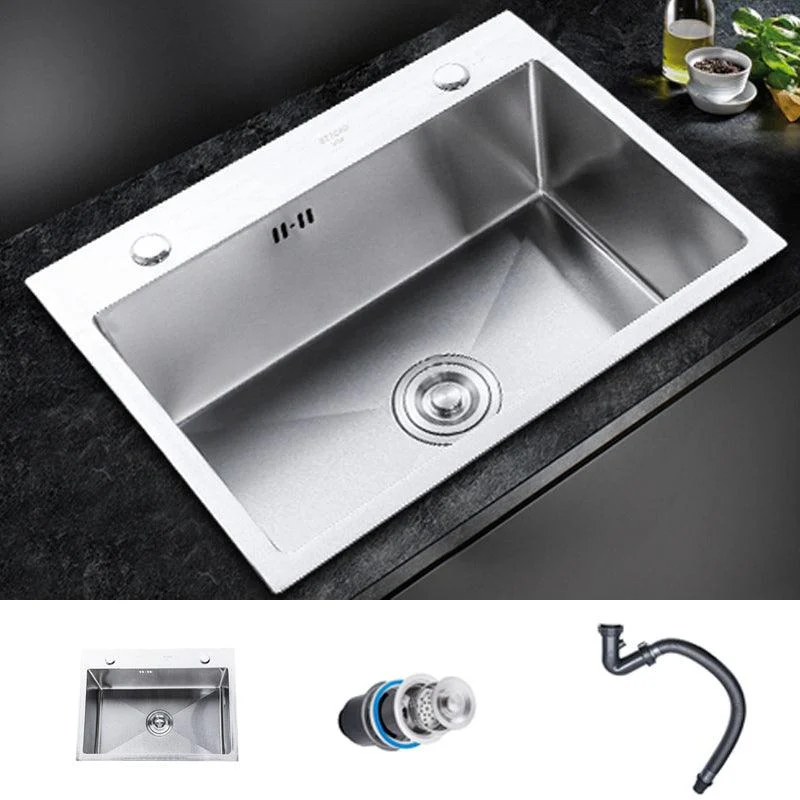 Classic Single Basin Sink Stainless Steel Kitchen Sink with Tap and Soap Dispenser -Bathlova