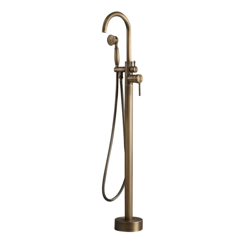 Classic Single Handle Swirling Freestanding Tap with Handshower Spout -Bathlova