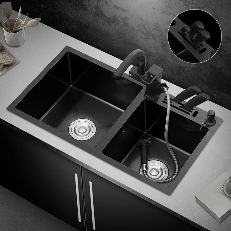 Classic Sink Stainless Steel Double Basin Workstation Sink with Tap -Bathlova