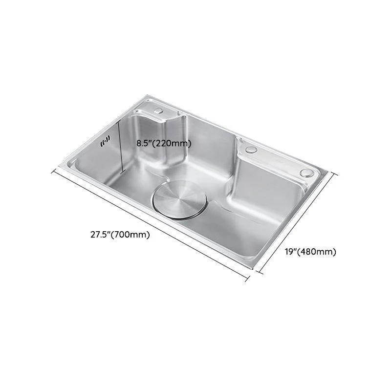 Classic Stainless Steel Sink Overflow Hole Kitchen Sink with Tap -Bathlova