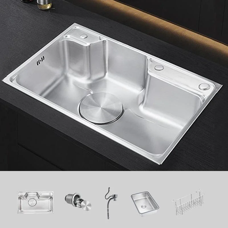 Classic Stainless Steel Sink Overflow Hole Kitchen Sink with Tap -Bathlova