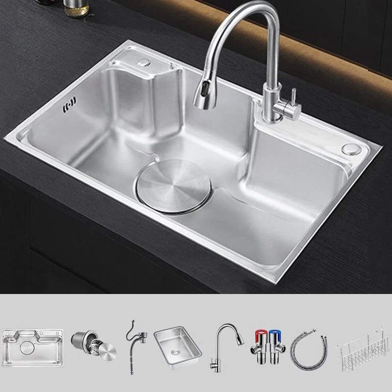 Classic Stainless Steel Sink Overflow Hole Kitchen Sink with Tap -Bathlova